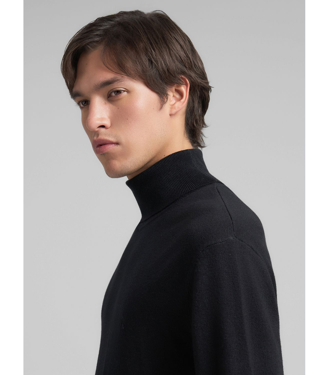 R刺しゅう ウールブレンド タートルネックプルオーバー 詳細画像 ブラック 6